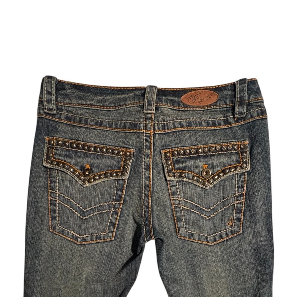 Y2K Bootcut Jeans Studded Back‎ Pockets Medium Wash Denim Size 27